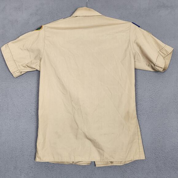 Boy Scouts of America Shirt Youth Large Tan Uniform Patches BSA Made in USA - Picture 2 of 9
